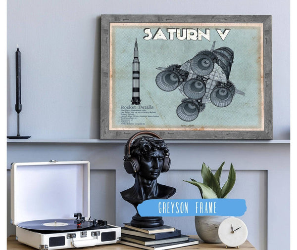 Cutler West Saturn V NASA Aviation Blueprint Print