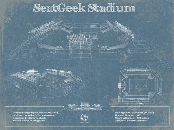 14" x 11" / Unframed Cutler West SeatGeek Stadium Chicago Red Stars Women's Soccer Vintage Art Print