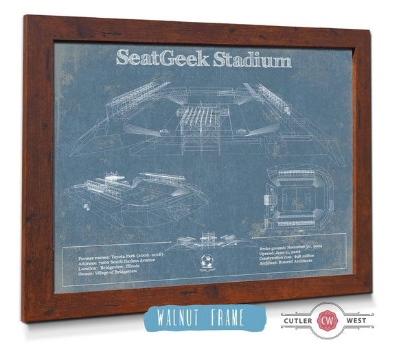 20" x 16" / Walnut Frame Cutler West SeatGeek Stadium Chicago Red Stars Women's Soccer Vintage Art Print