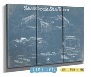 48" x 36" / 3 Panel Canvas Wrap Cutler West SeatGeek Stadium Chicago Red Stars Women's Soccer Vintage Art Print