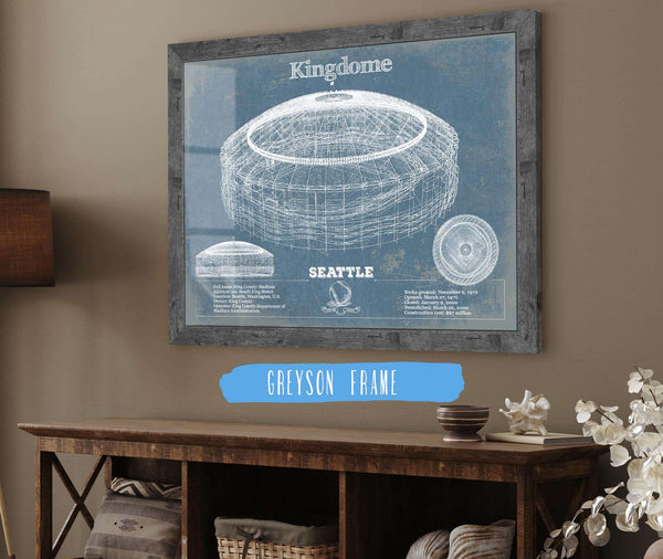 14" x 11" / Greyson Frame Cutler West Seattle Mariners - Kingdome Stadium Vintage Baseball Print