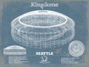 14" x 11" / Unframed Cutler West Seattle Mariners - Kingdome Stadium Vintage Baseball Print