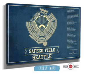 Cutler West Seattle Mariners - Safeco Field Vintage Seating Chart Baseball Print