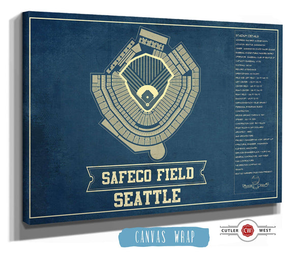 Cutler West Seattle Mariners - Safeco Field Vintage Seating Chart Baseball Print