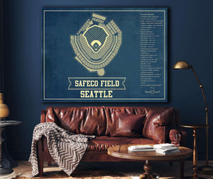 Cutler West Seattle Mariners - Safeco Field Vintage Seating Chart Baseball Print