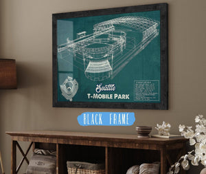 20" x 16" / Black Frame Cutler West Seattle Mariners T- Mobile Park Vintage Baseball Frame Print 2019