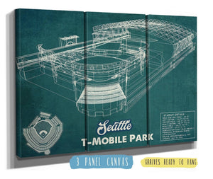 36" x 24" / 3 Panel Canvas Wrap Cutler West Seattle Mariners T- Mobile Park Vintage Baseball Frame Print 2019