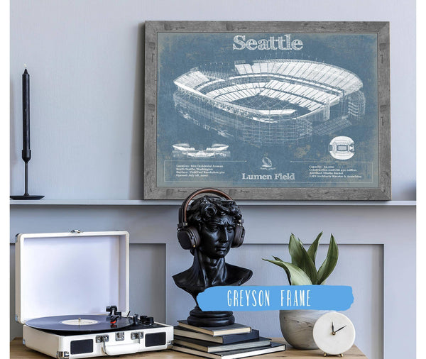 14" x 11" / Greyson Frame Cutler West Seattle Seahawks - Lumen Field - Vintage Football Print