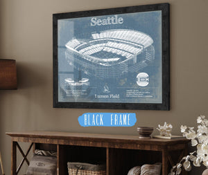 20" x 16" / Black Frame Cutler West Seattle Seahawks - Lumen Field - Vintage Football Print