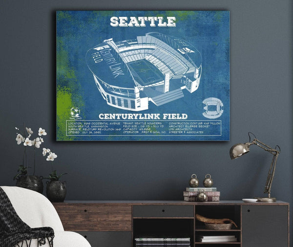 Cutler West Seattle Sounders F.C. - Vintage Century Link Field MLS Soccer Print