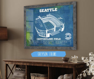 14" x 11" / Greyson Frame Cutler West Seattle Sounders F.C. - Vintage Century Link Field MLS Soccer Print