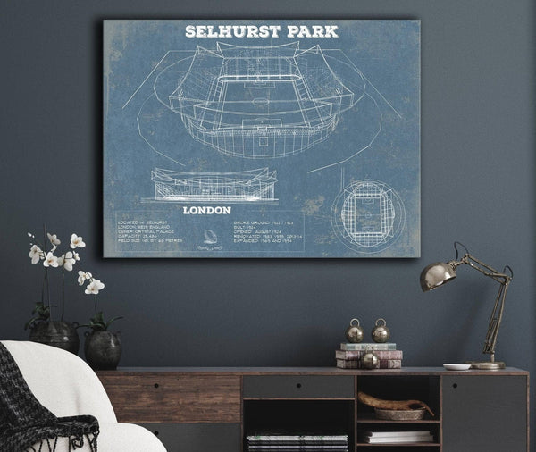 Cutler West Selhurst Park Stadium A New Crystal Palace Blueprint Vintage Soccer Print