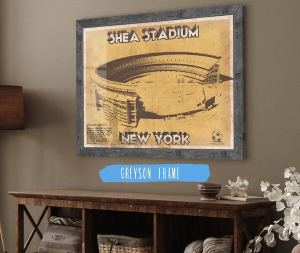 Cutler West Shea Stadium New York Giants NFL Vintage Football Print