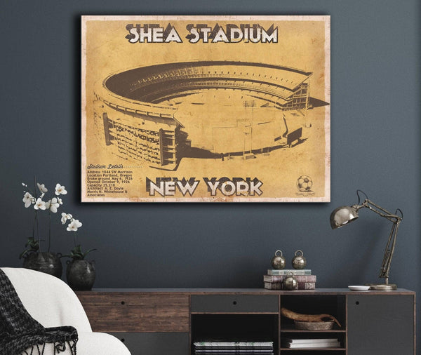 Cutler West Shea Stadium New York Giants NFL Vintage Football Print