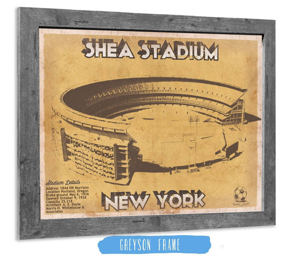 14" x 11" / Greyson Frame Cutler West Shea Stadium New York Giants NFL Vintage Football Print