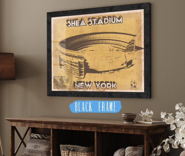 20" x 16" / Black Frame Cutler West Shea Stadium New York Giants NFL Vintage Football Print