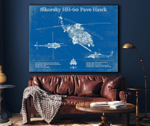 Cutler West Sikorsky HH-60 Pave Hawk Vintage Aviation Blueprint Military Print