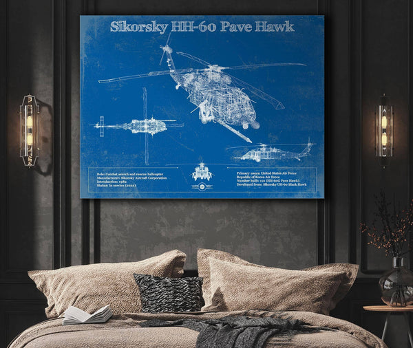 Cutler West Sikorsky HH-60 Pave Hawk Vintage Aviation Blueprint Military Print