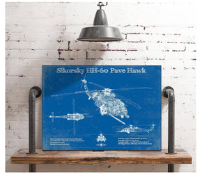 Cutler West Sikorsky HH-60 Pave Hawk Vintage Aviation Blueprint Military Print