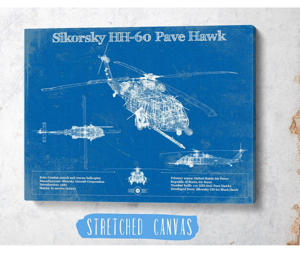 Cutler West Sikorsky HH-60 Pave Hawk Vintage Aviation Blueprint Military Print