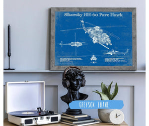 Cutler West Sikorsky HH-60 Pave Hawk Vintage Aviation Blueprint Military Print