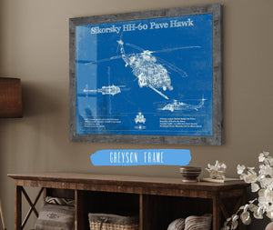 Cutler West Sikorsky HH-60 Pave Hawk Vintage Aviation Blueprint Military Print