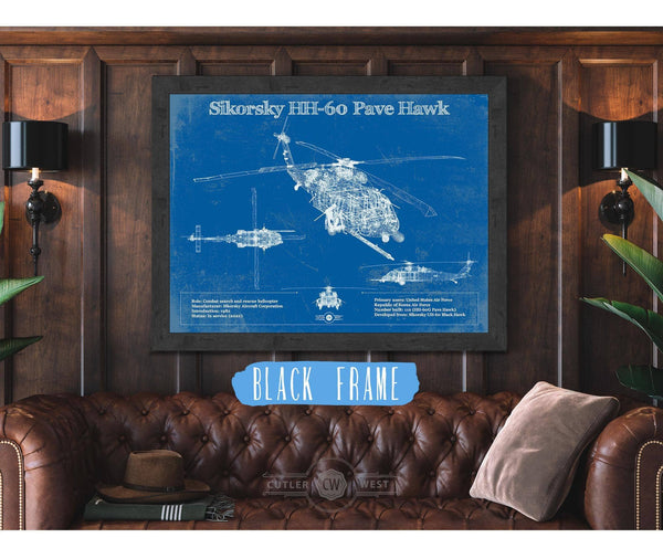Cutler West Sikorsky HH-60 Pave Hawk Vintage Aviation Blueprint Military Print