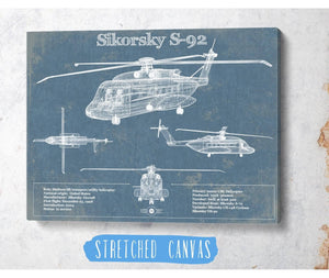 Cutler West Sikorsky S-92 Helicopter Vintage Aviation Blueprint Military Print