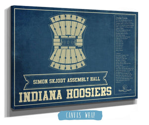 14" x 11" / Stretched Canvas Wrap Cutler West Simon Skjodt Assembly Hall Indiana Hoosiers NCAA Vintage Print