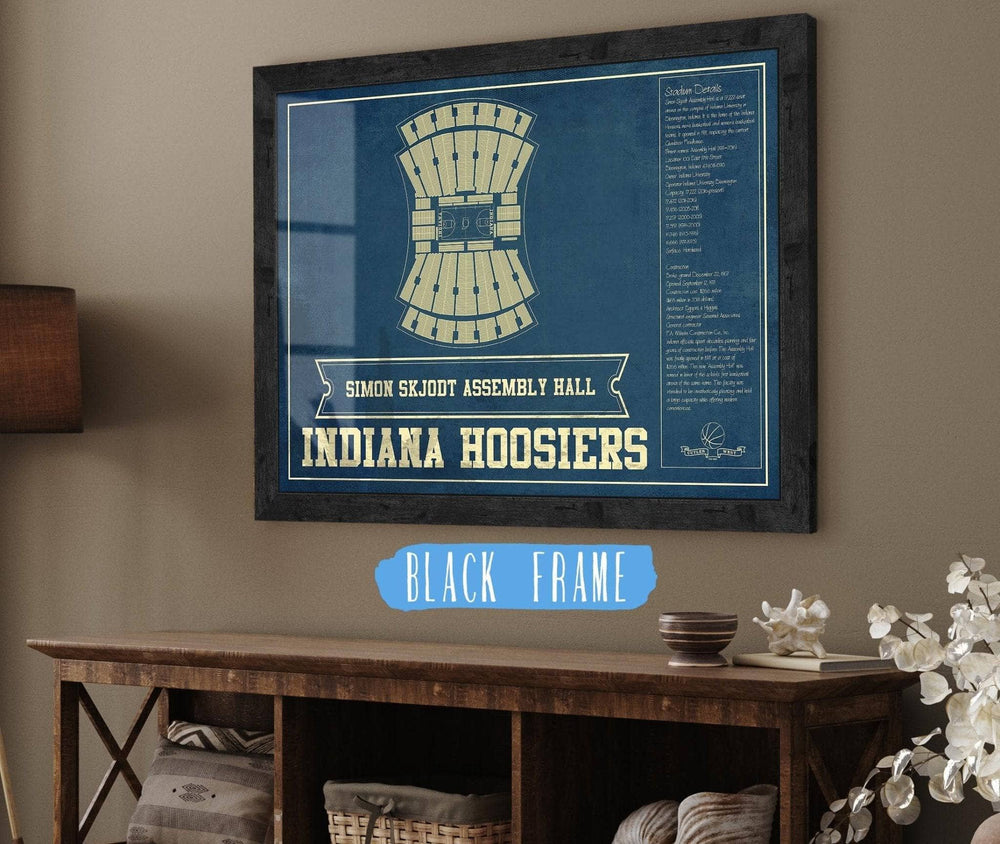 14" x 11" / Stretched Canvas Wrap Cutler West Simon Skjodt Assembly Hall Indiana Hoosiers NCAA Vintage Print