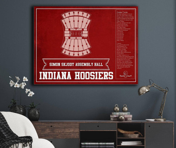Cutler West Simon Skjodt Assembly Hall Indiana Hoosiers Team Color NCAA Vintage Print