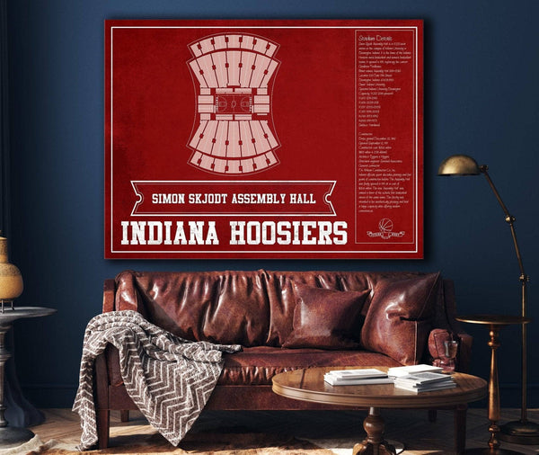 Cutler West Simon Skjodt Assembly Hall Indiana Hoosiers Team Color NCAA Vintage Print