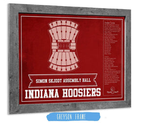 14" x 11" / Greyson Frame Cutler West Simon Skjodt Assembly Hall Indiana Hoosiers Team Color NCAA Vintage Print