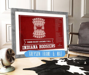 14" x 11" / Greyson Frame & Mat Cutler West Simon Skjodt Assembly Hall Indiana Hoosiers Team Color NCAA Vintage Print