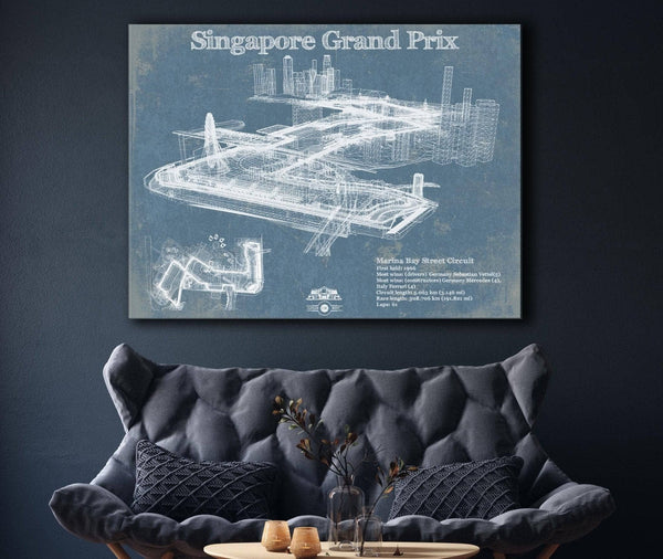 Cutler West Singapore Grand Prix Blueprint Race Track Print