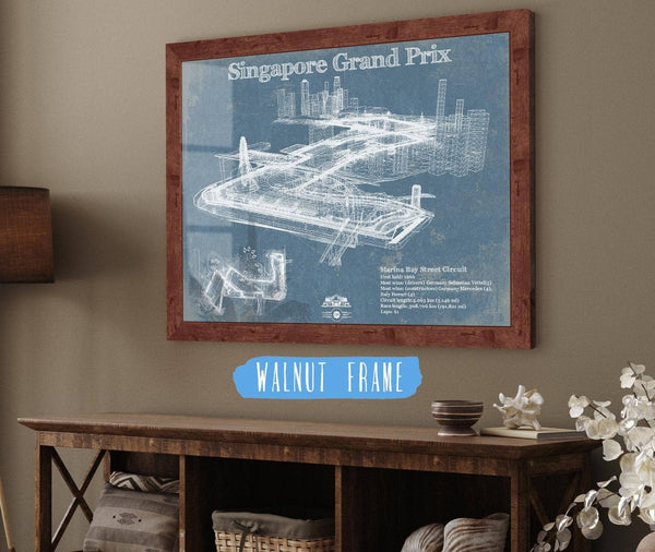 Cutler West Singapore Grand Prix Blueprint Race Track Print