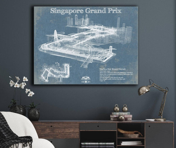 Cutler West Singapore Grand Prix Blueprint Race Track Print