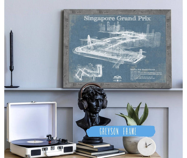 Cutler West Singapore Grand Prix Blueprint Race Track Print