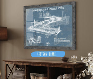 Cutler West Singapore Grand Prix Blueprint Race Track Print