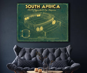 Cutler West South Africa World Cup 2019 Champions - Vintage Ellis Park Stadium Print