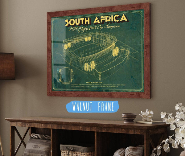 Cutler West South Africa World Cup 2019 Champions - Vintage Ellis Park Stadium Print