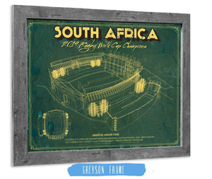 Cutler West South Africa World Cup 2019 Champions - Vintage Ellis Park Stadium Print