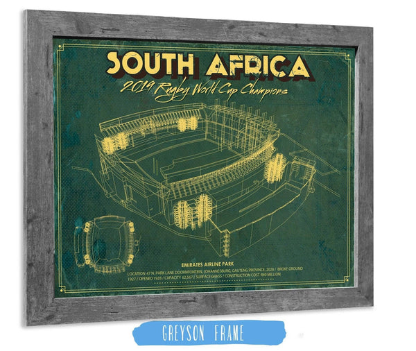 Cutler West South Africa World Cup 2019 Champions - Vintage Ellis Park Stadium Print