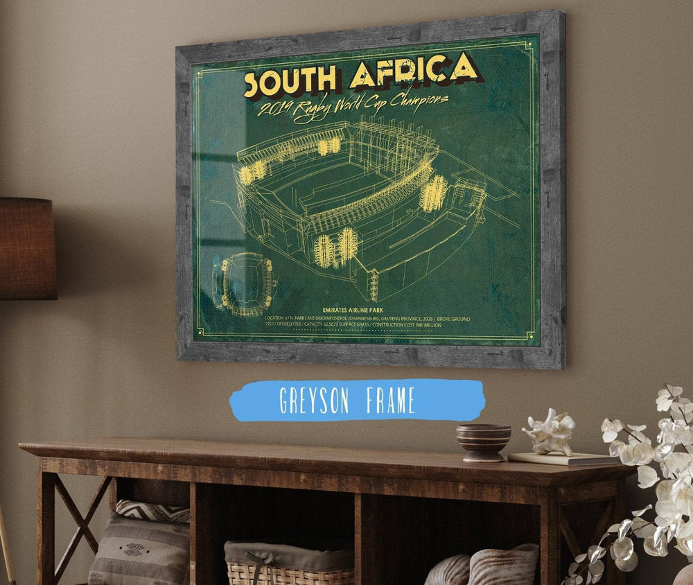 14" x 11" / Stretched Canvas Wrap Cutler West South Africa World Cup 2019 Champions - Vintage Ellis Park Stadium Print