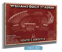 Cutler West College Football Collection Williams-Brice Stadium Art - South Carolina Gamecocks Vintage Blueprint Art Chart