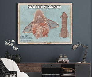 Cutler West SpaceX Starship Vintage Space Exploration Print