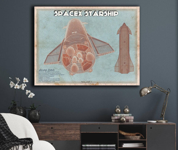 Cutler West SpaceX Starship Vintage Space Exploration Print