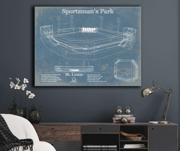Cutler West Sportsman's Park / Busch Stadium Vintage Baseball Print