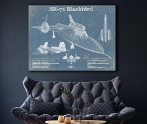 Cutler West SR-71 Blackbird Blue Version - Aircraft Original Military Wall Art