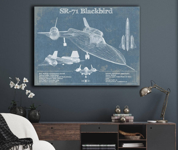 Cutler West SR-71 Blackbird Blue Version - Aircraft Original Military Wall Art